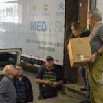 Members of Ukrainian recipient organization loading supplies from MedWish to ship to Ukraine - September 29, 2022